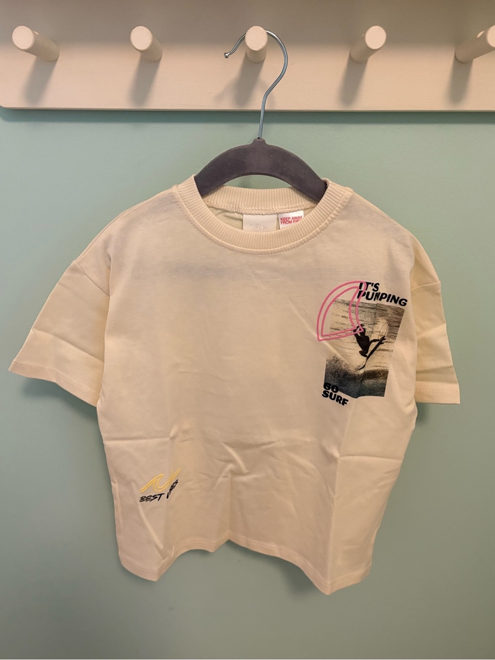 Zara Cream Surf Graphic Tee